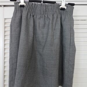 J. Crew Gray Midi Skirt with Elastic Waist